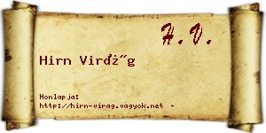Hirn Virág névjegykártya